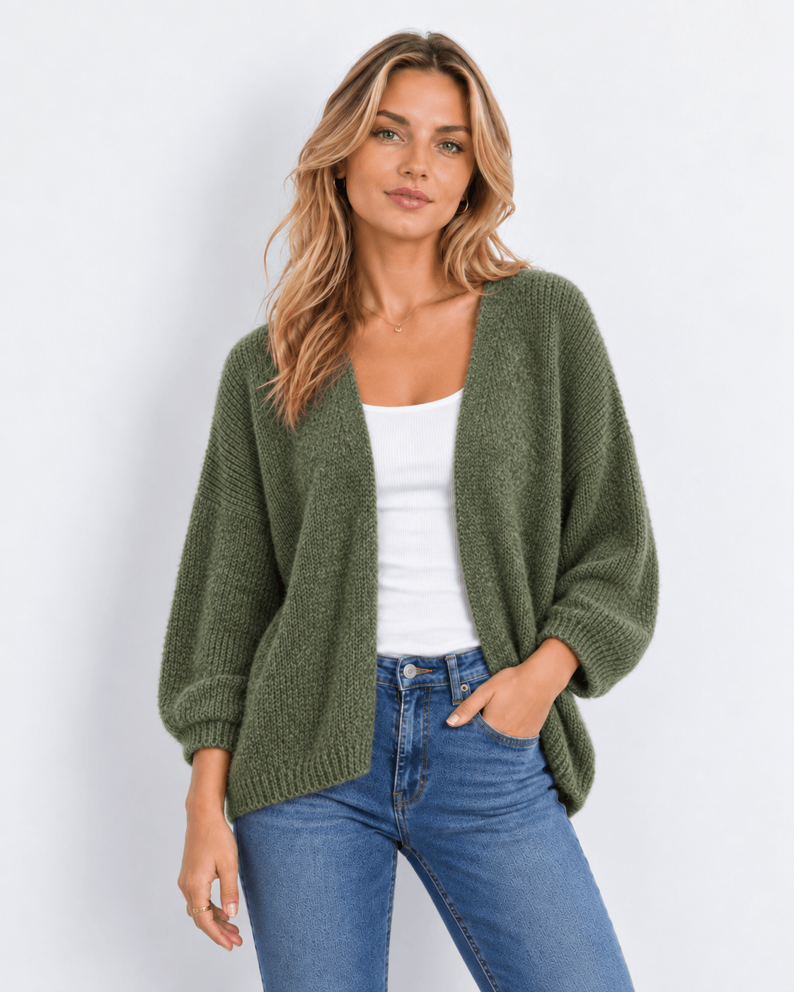 MLN Strik Cardigan – Beige