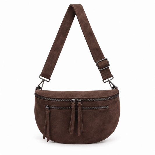 MLN Bumbag i imiteret ruskind – Brun
