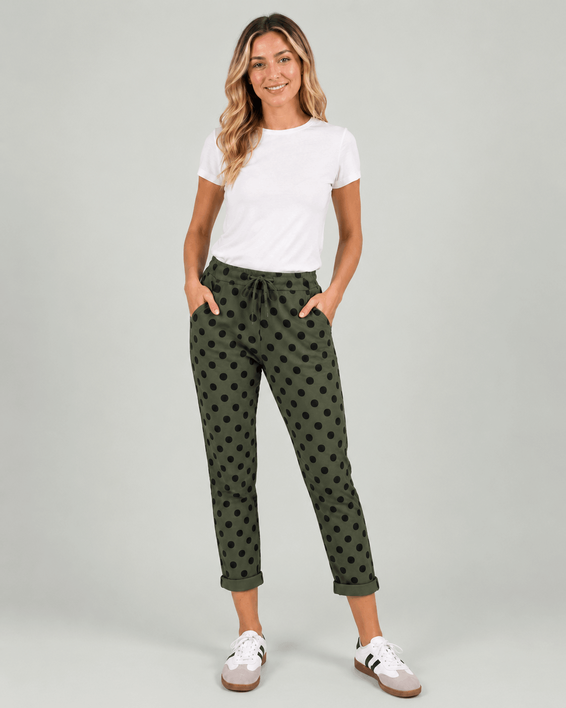 MLN SWEATPANT m. Dots – Oliven