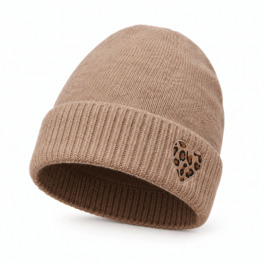 MLN Strik Hue m. LEO HJERTE – Beige