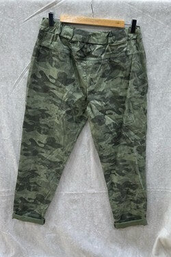 MLN SWEATPANT m. CAMOU - Oliven