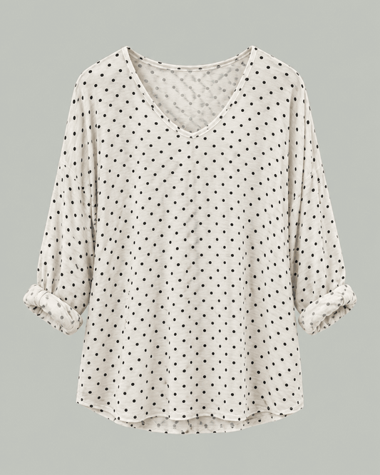 MLN - Let Viscose Strik m. Dots – Beige