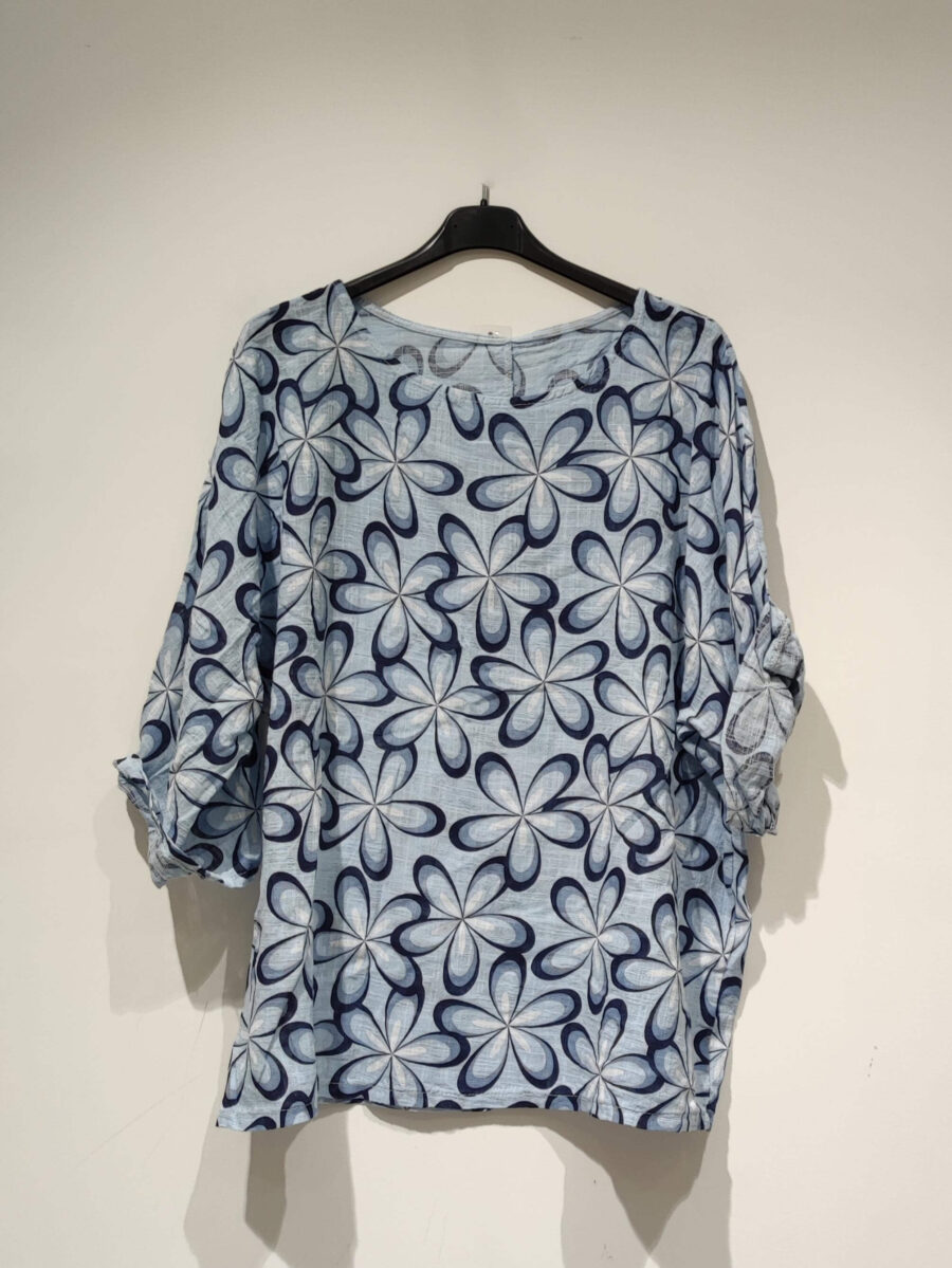 MLN by MALUNA Hørlook Bluse Allover Blomst BLÅ MIX